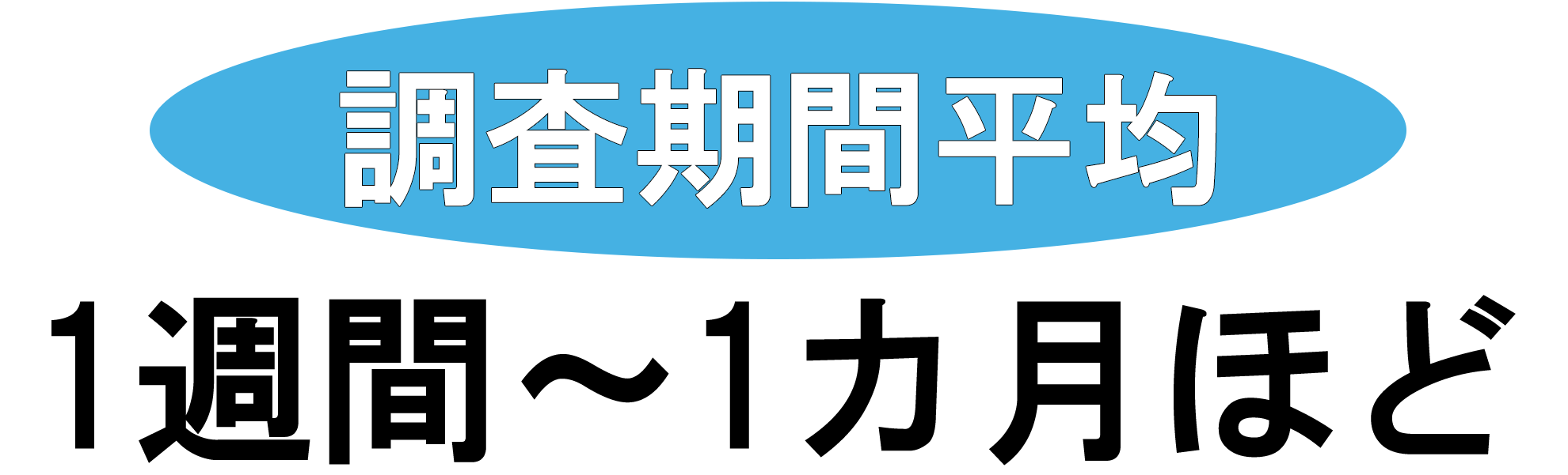調査期間平均1週間～1カ月ほど