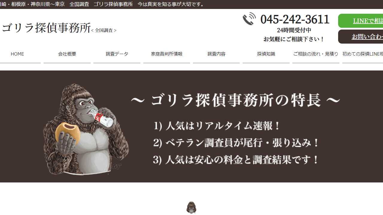 10 - 【浮気不倫素行調査】横浜ゴリラ探偵事務所-低料金で証拠集め-神奈川.横浜.川崎.藤沢.東京.全国調査 - gorilla-tantei.com